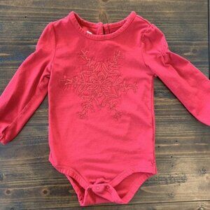 Koala Baby Red Sequin Snowflake Bodysuit Sz 18 Months